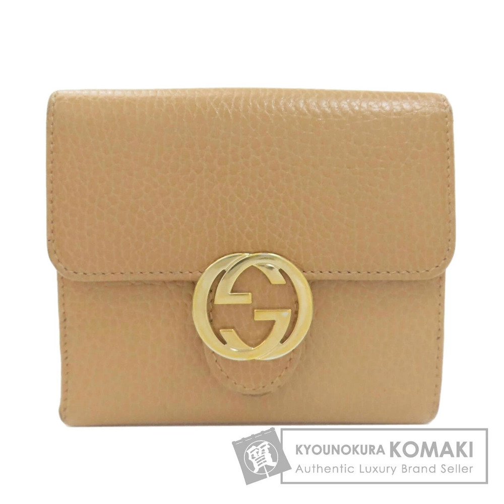 Gucci Interlocking G Bi fold Wallet coin purse Leather